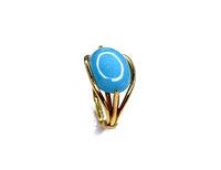 Anello Stocco Gioielli Donna in Oro giallo Turchese ANS 23 - ANS 23